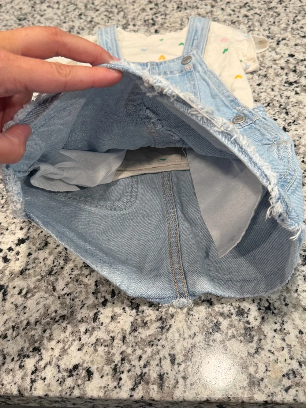 Old Navy Girl's Light Blue Denim Overall Skirt with Heart Print Tee Set, Size 2T